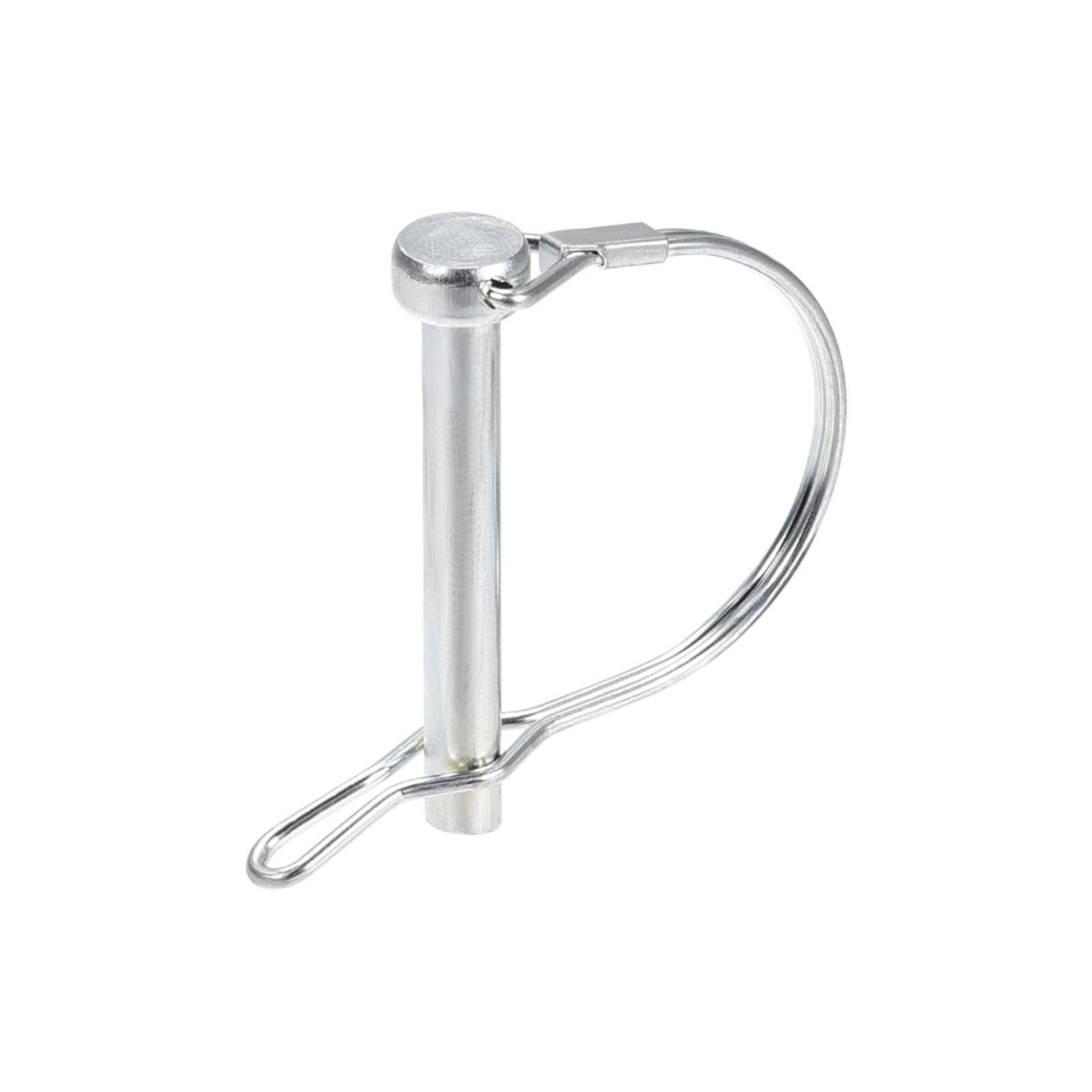 DTGN 8mm x 60mm (Dxl) Spina Bloccaggio Albero - 1 Pezzo - Ideale per Rimorchi Agricoli Prati - Perno Accoppiamento Rotondo Acciaio Al Carbonio Orecchio - Tonalità Argento