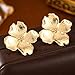 18K Gold-Plated Flower Earrings Large Flower Stud Earrings Chunky Floral Dangle Drop Earrings Trendy Jewelry Gifts for Women(E2)