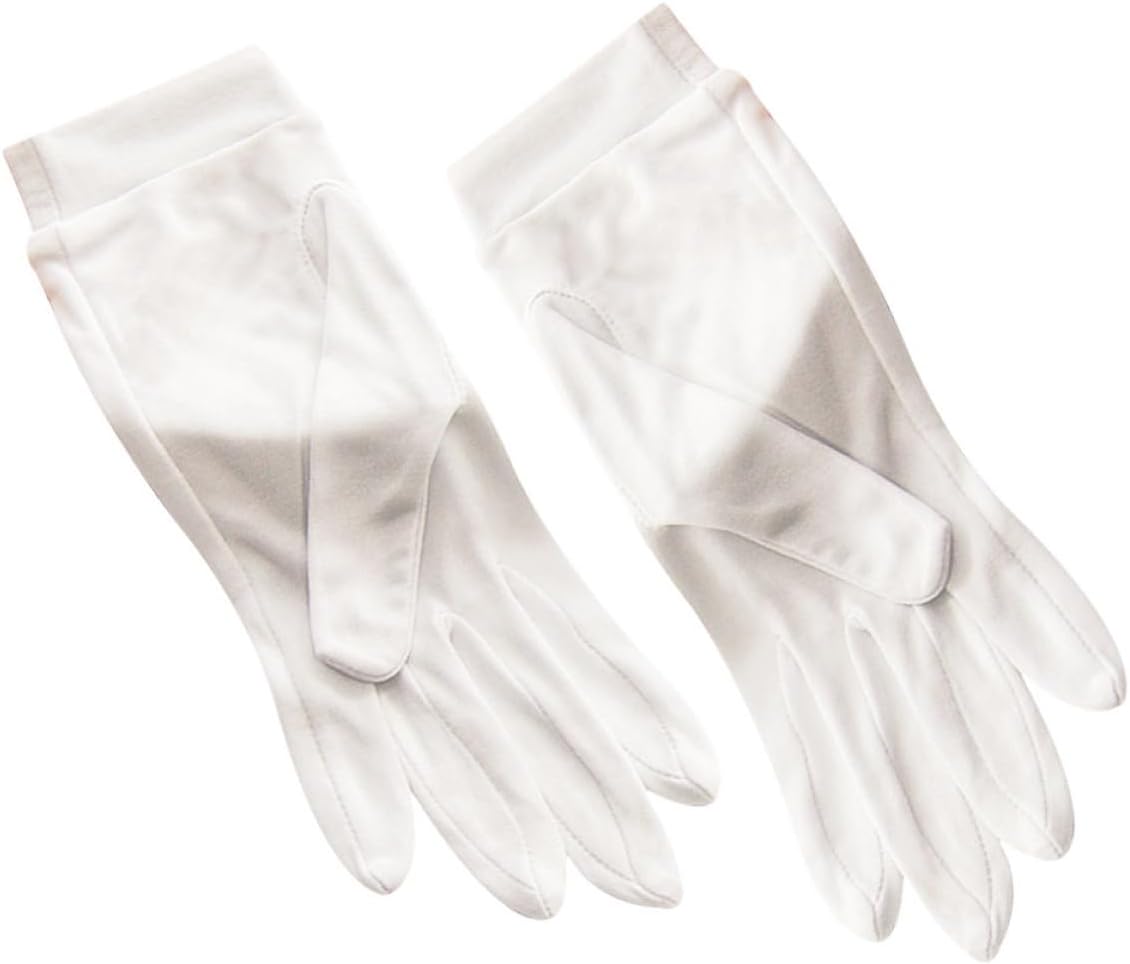 Zerodeko Silk Moisturizing Beauty Gloves 1 Pair Breathable Multi-Function Lotion Gloves for Nighttime Hand Care and Hydration, White