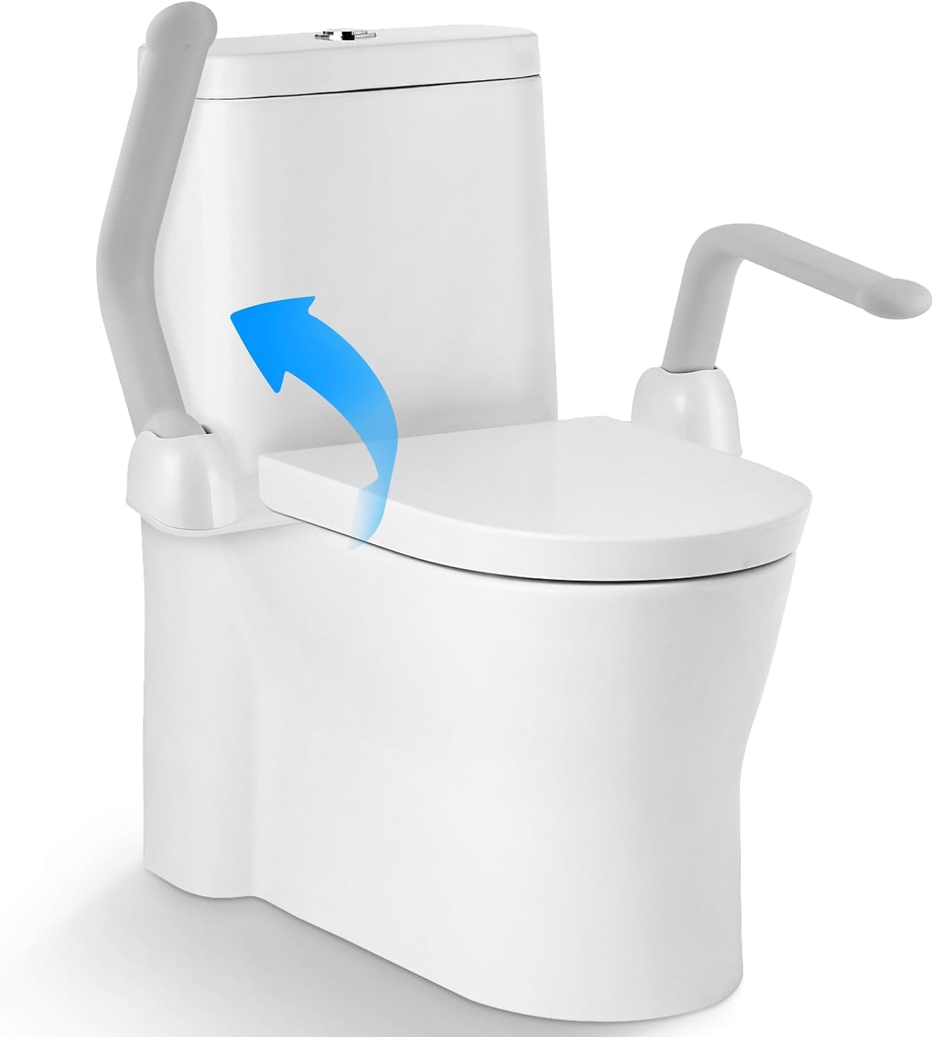 YUCHENGTECH Toilet Safety Rails for Elderly (520LBS) Toilet Safety Frame Rails with Armrest Handles Heavy Duty Foldable Toilet Handrail Aluminum Alloy Support Easy Installation