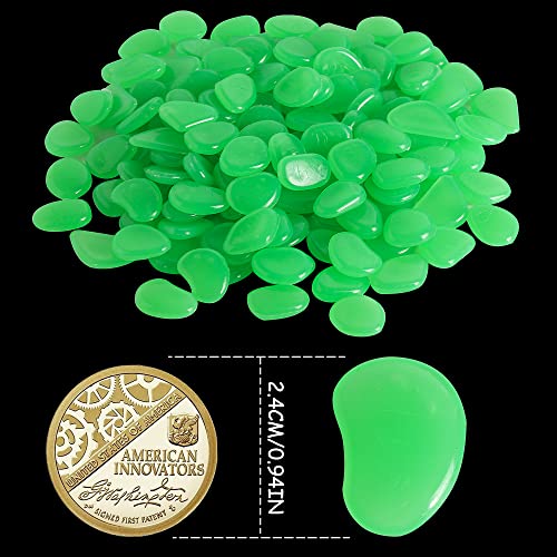 Image of 150 PCS Green Glow Rocks Luminous Stones DIY Pebbles Aquarium Garden | OSOPOLA Green Glow Rocks Luminous Stones DIY Pebbles For Aquarium Garden Path Patio FD05GR150