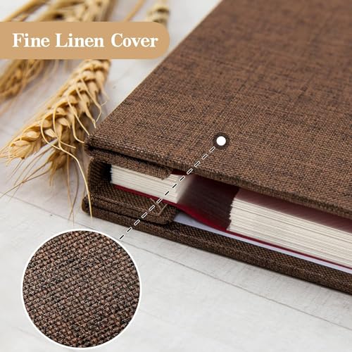 Image of Amazon Brand - Umi Self Adhesive Photo Album Scrapbook Album 20 Sheets /40 Double Sided Pages DIY Photo Album For Family Portraits Wedding Anniversary Birthday Memory Book (Brown)