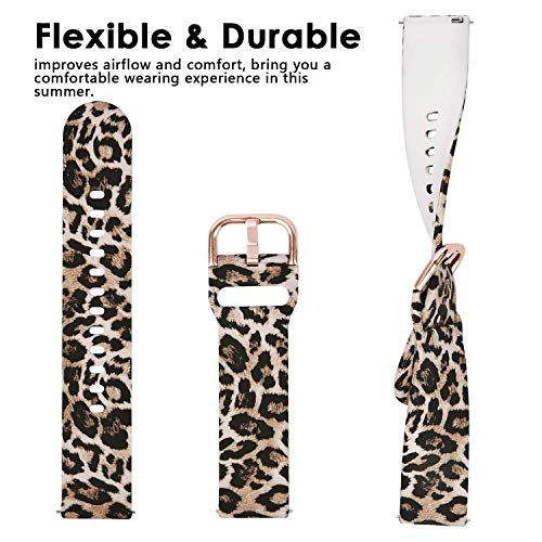 Image of ViCRiOR Bands Compatible with ID205L Smart Watch, 19mm Quick Release Soft Silicone Fadeless Pattern Printed Floral Replacement Band for ID205L, ID205G ID205 ID205U ID205S