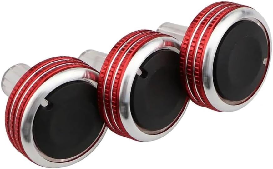 Compatible for Honda Old Fit 2002-2010 A for C Air Conditioning Knob Switch Knob Aluminum Alloy 3Pcs Heat Control Knobs(Black)