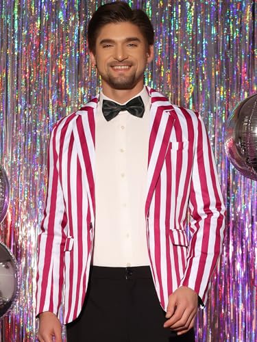 Lars Amadeus Stripes Blazers for Men's Slim Fit Single Breasted Business Color Block Sports Coat2