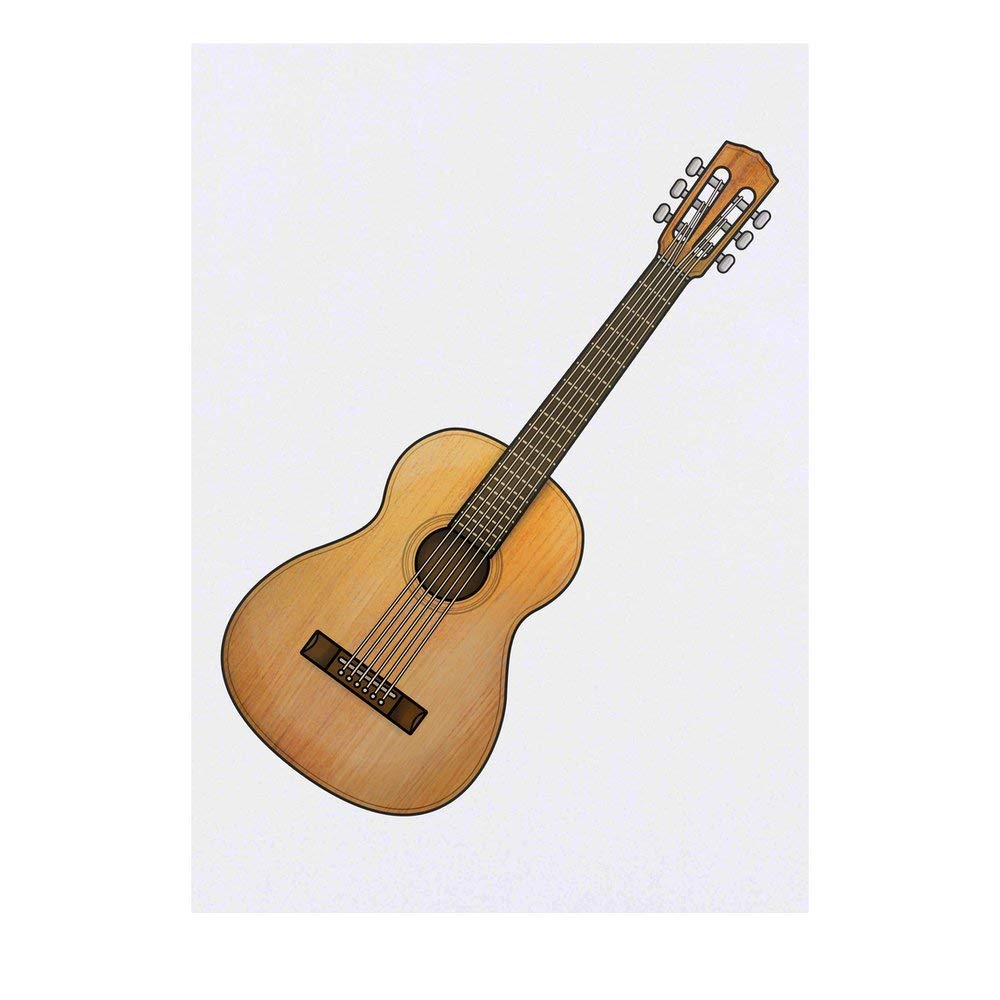Azeeda 'Acoustic Guitar' Temporary Tattoo - Water Resistant, Skin-Safe, Non-Toxic Transfer (TO00031420)