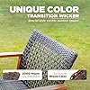 IDZO Liberte 500lbs Capacity Acacia Outdoor Club Chairs Set of 2, FSC Teak Finish Wood Patio Furniture Sets with Upgraded 2000Hours UV Resistant Wicker #2