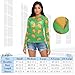 Food Taco Green See Through Tops for Women Mesh Sheer Tops Long Sleeve Women Blouse Zipper Handle Swimming Pool Camping Beach Size S