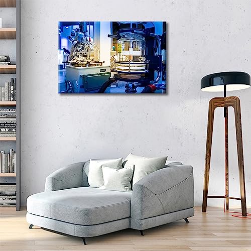 Image of TUMOVO Medical Laboratory Pictures Artwork Wall Decor 1 Pieces Clinical Laboratory Painting Black and White Wall Art Posters and Prints Framed Ready to Hang (16 inch Wx24 H)