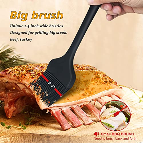 Image of Walfos 3 Size Basting Brush, 600F High Heat Resistant Silicone Pastry Brushes for BBQ, Baking, Kitchen Cooking, Desserts- BPA Free&Dishwasher Safe