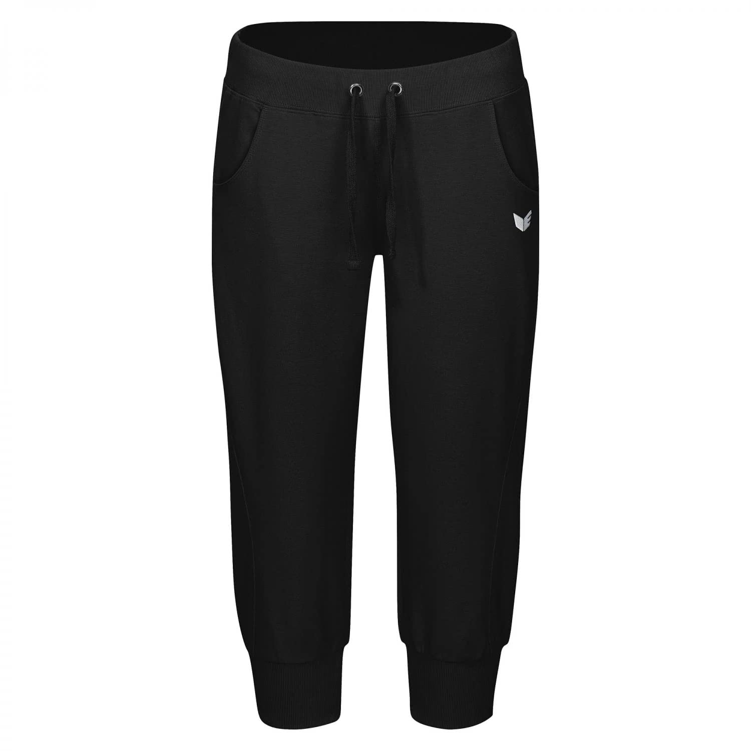Erima Women's Casual Basics Cropped Sweatpants with Waistband - Black, Size 44