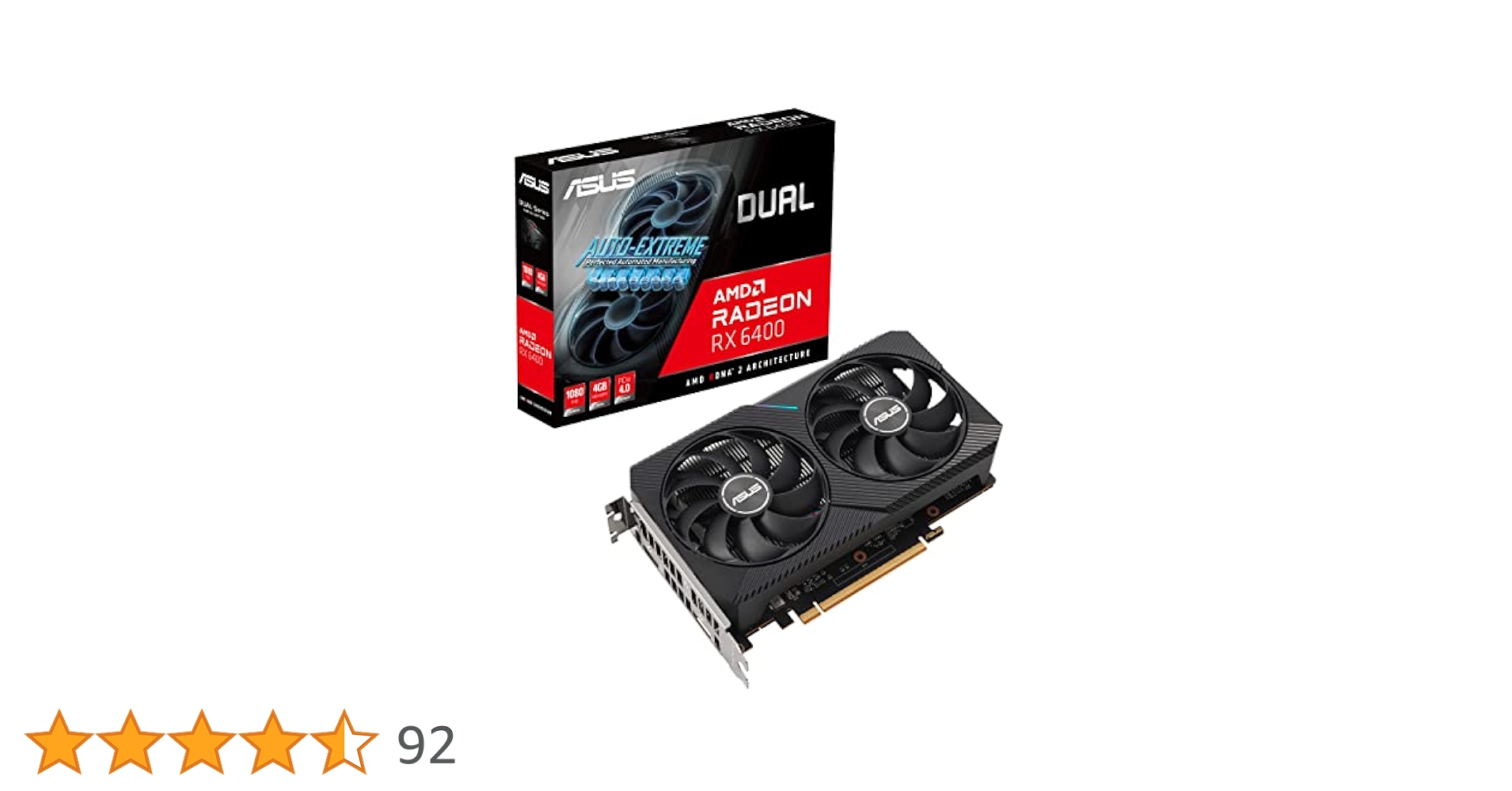 Amazon | ASUS Dual AMD Radeon RX 6400 4GB GDDR6 ゲーミング