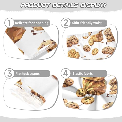 Cookies with Chocolate Crumbs Girls Leggings,Workout Leggings for Girls Toddler Athletic Leggings Size for 3-10T3