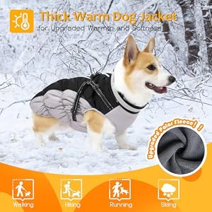 Dog Winter Coat with Harness Dog Jacket Dog Clothes with Zipper on Back Waterproof Windproof Warm Vest Reflective Cold Weather Coats for Small Medium Large Dogs Thick BlackL