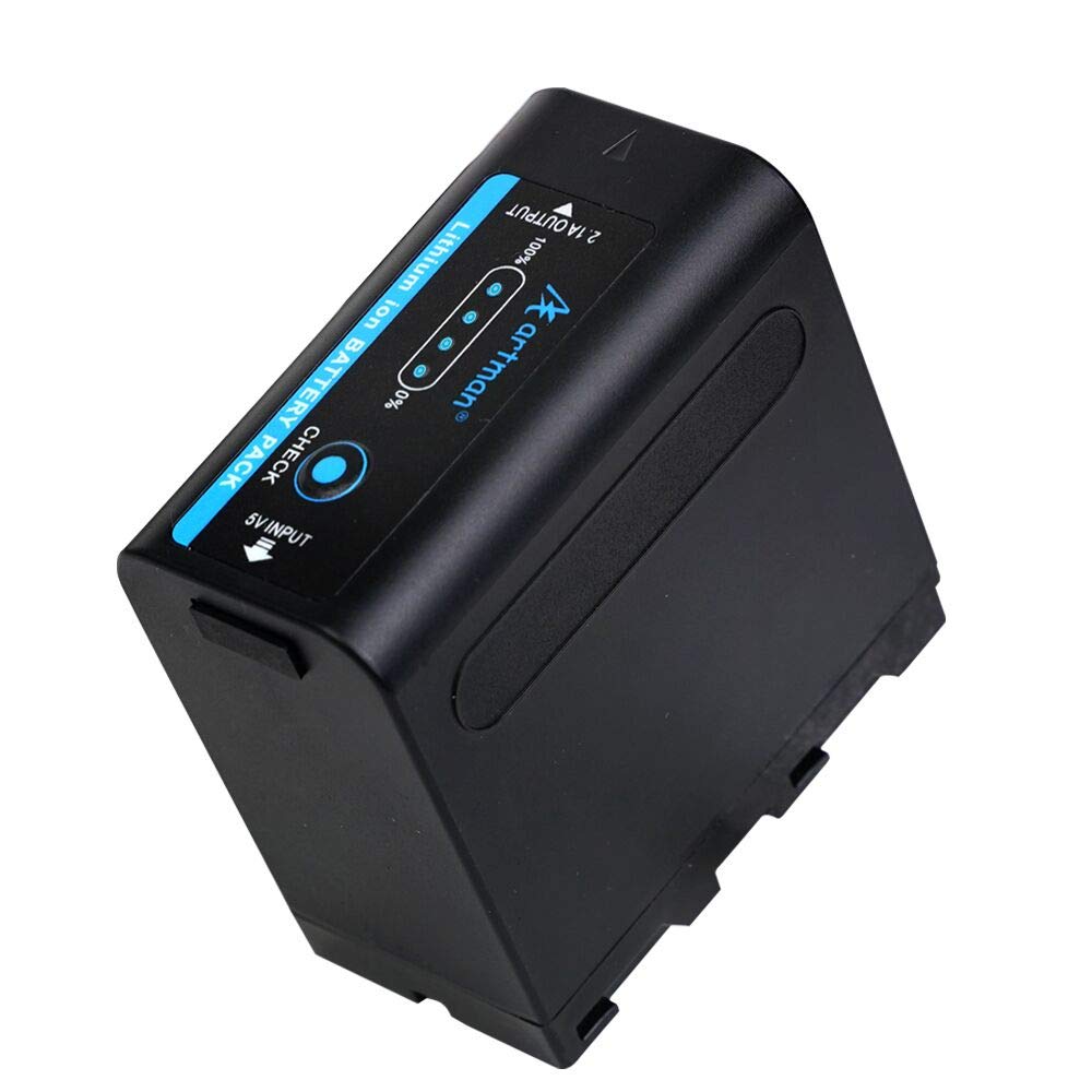 Artman NP-F970 Multifunctional Battery 7800mAh 1-Pack with USB Output for Sony NP-F970, NP-F975, NP-F960, NP-F950, NP-F930, NP-F550, NP-F750, DCM-M1, DSR-PD150 Camera and LED Video Light Batteries