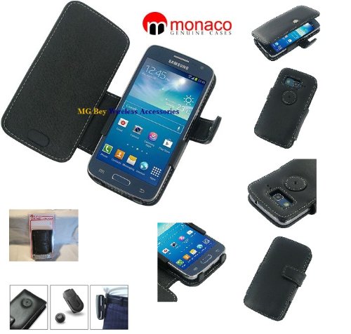 Monaco Black Book Type Genuine Leather Cover Case W/Removable Holster Belt Clip For Samsung Galaxy Express Ll 2 Sm-G3815 #TOP7