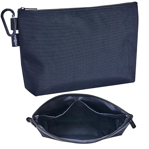 PRESEE Bolsa de herramientas con cremallera pequeña bolsa organizadora con mosquetón de metal, nailon 1680D resistente para llaves, destornilladores, alicates, artículos de papelería y suministros de