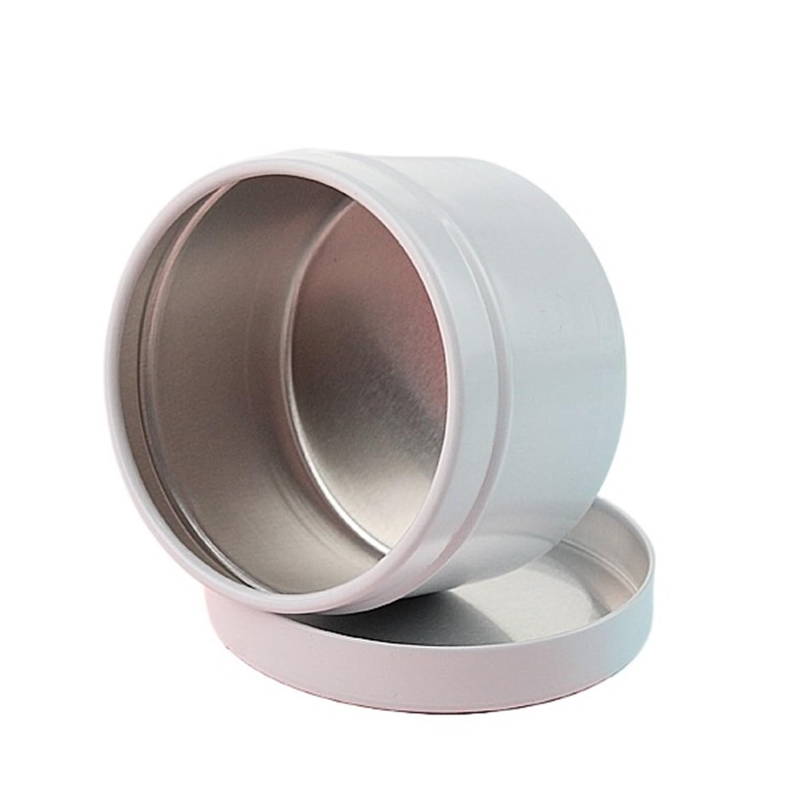 Candle Jars, Empty Aluminum Round Tin Candle Jars 50ml Multicolor 20/60/80/100pcs With Lids(White,100pcs)
