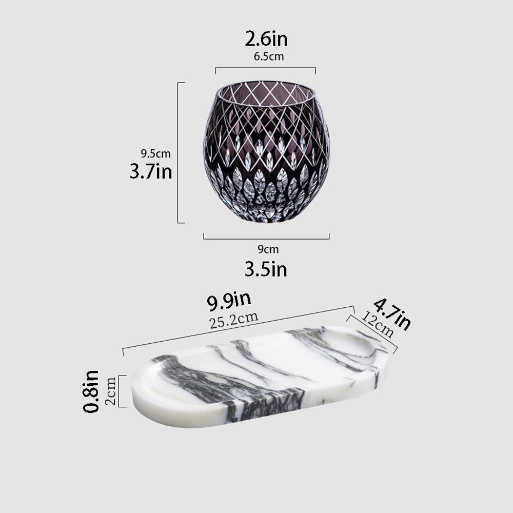 Portaspazzolino in vetro cristallo, tazza for collutorio, organizer for tazze da bagno for spazzolino da denti, dentifricio, accessori for il bagno(C)