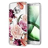 Ueokeird for Moto G6 Case, for Moto G 6th Generation Case with Flowers, Slim Shockproof Clear Floral Pattern Soft TPU Back Phone Protective Cover for otorola for Moto G6 5.7 Inch Purple Flower