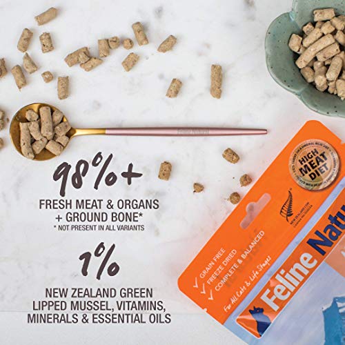Freeze Dried Cat Food By Feline Natural - Perfect Grain Free, Healthy, Hypoallergenic Limited Ingredients For All Cats - Raw, Freeze Dried Mixer - 11oz Pack (Chicken & Lamb)