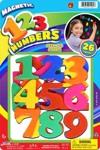 JA-RU 123 Magnetic Numbers (1 Pack 26 Numbers). Fridge Jumbo 1405-Numb-1A