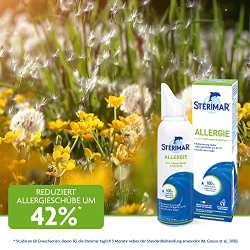 Stérimar Allergie Nasenspray - 100% natürliches Meerwasser -Schnelle und Akute Hilfe bei Schnupfen und Verstopfter Nase Ausgelöst durch Allergien - Salzwasser Spray für Kinder und Erwachsene 100ml