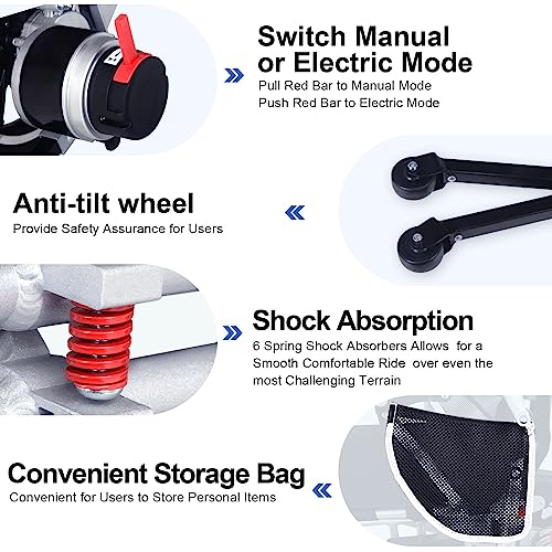 Electric Wheelchair 2024 New Update Folding Power Mobility Wheelchair Weight 64 Lbs With 12" Solid Rear Tires More Stable #TOP7