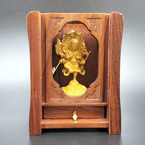 木彫り仏像 烏枢沙摩明王 + 小さな仏壇 密教(トイレの神様)お手洗い 洗面所の守り本尊 木彫り 置物