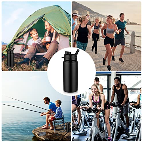 Shellwei 10 Pcs Aluminum Water Bottle 17 Oz Reusable Bottles With Snap Lids Metal Water Bottle Lightweight Portable Sports Water Bottle Leak Proof Travel Water Bottle For Gym Camping(Black) #TOP6