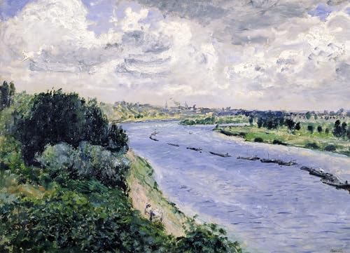 Art mural péniches sur la Seine Renoir pour salon moderne, poster paysage urbain graffiti 60x90cm