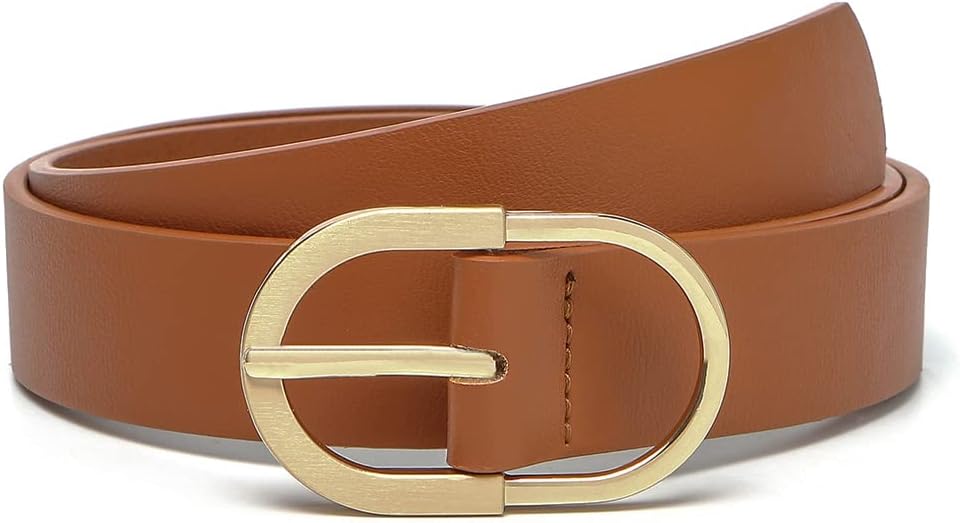 Earnda Womens Belts for Jeans Faux Leather Strap Small: fits waist from 26"-28" A_brown
