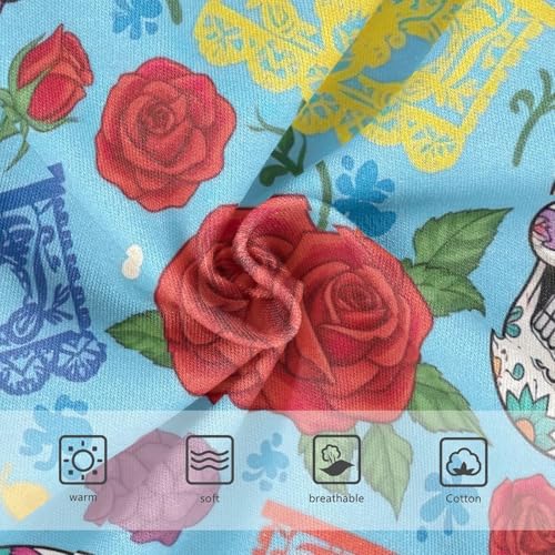 Toddler Panties, Colorful Sugar Skulls Blue Girls Underwear Cotton, 2–8 Years3