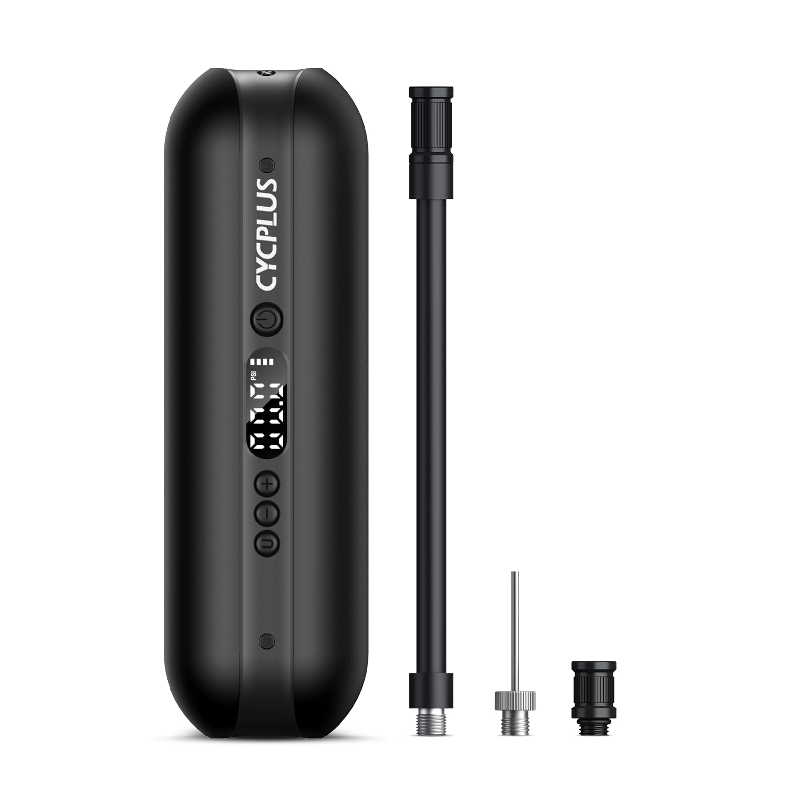 CYCPLUS Luftpumpe 150PSI Elektrischer Kompressor Tragbar Fahrradpumpe Mini Reifenpumpe mit Digital LED Anzeige LED Licht Wiederaufladbarer Li-ionen für alle Fahrräder Motorräder und Autos