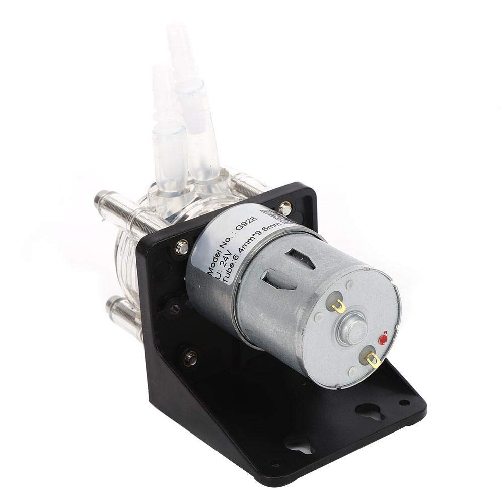 Schlauchpumpe, 500 ml/min Großem Durchfluss Schlauchpumpe aus Edelstahl 304 mit transparentem PC-Kopf(24V)