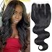 Lace Closure Middle Part Body Wave Human Hair Closure Brazilian Virgin Hair Unprocessed Human Hair Top Closure (12 inch, Body)