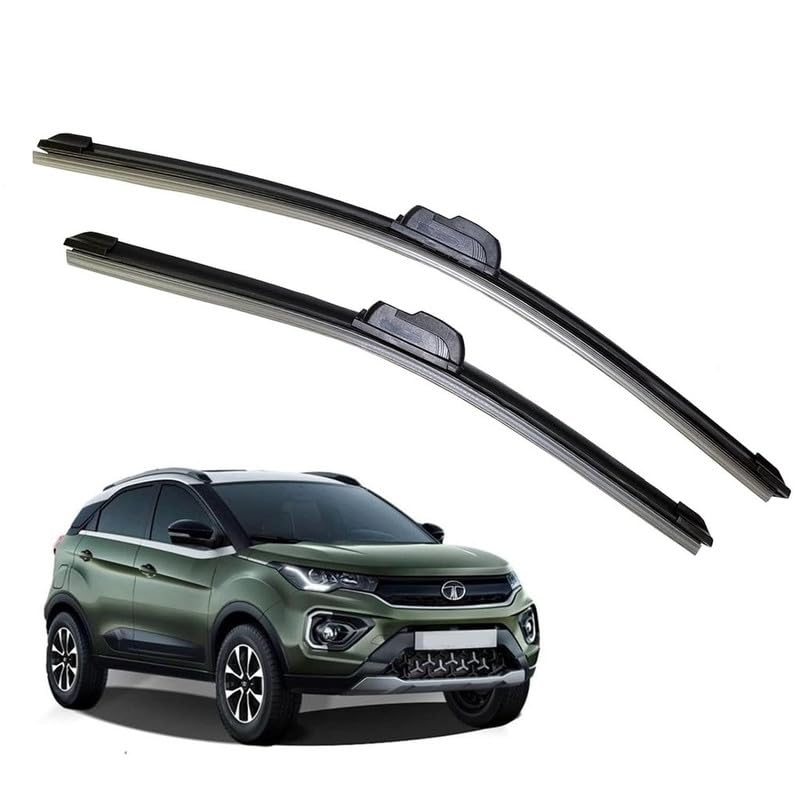 Image of Audio WHeels Perfect Fitting Frameless Windshield 100% Scratch Proof Cleaning Water Repellant Silicon Car Wiper Blades For Equipment Replacement, Set of 2 (D-24 inch & P-15 inch)