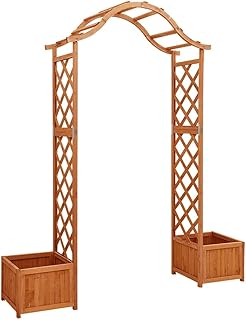 10 Fence Trellis Ideas to Combine Privacy and Plant Support 2 vidaXL Garden Arch with Planters, Arch Trellis, Wooden Pergola, for Clim...