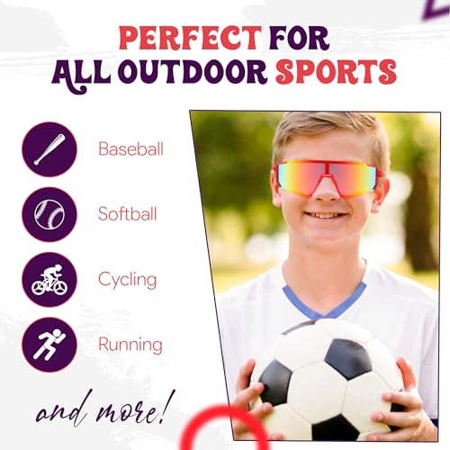 Yogo Vision Kids Sports Sunglasses Youth Lightweight Baseball Sun Glasses UV400 Protection Sport Frame Shades for Boys Girls3