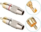 RUNCCI-YUN 12 szt. wtyczka męska RCA, złącza do montażu panelu RCA, mocowanie panelu obudowy RCA Phono, adapter RCA audio wideo, wtyczka RCA bez lutowania do kabla głośnikowego multimediów i CCTV