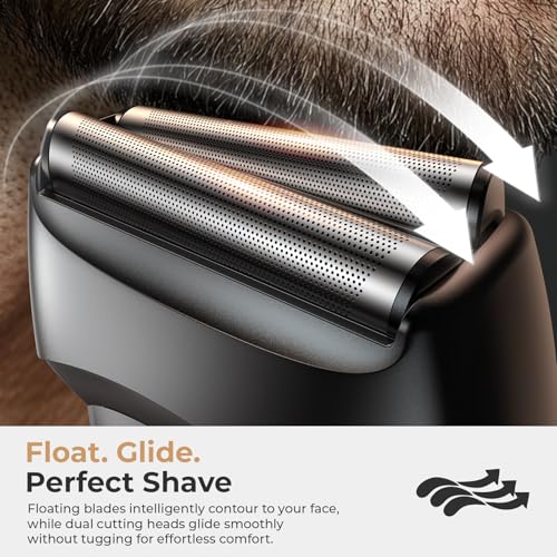 Electric Razor for Men:Gfit for Father's Day-Rechargeable Floating Foil Shavers - Waterproof Wet Dry-30° Precision Blades -LED Display & Travel Lock by Fndna - Image 2