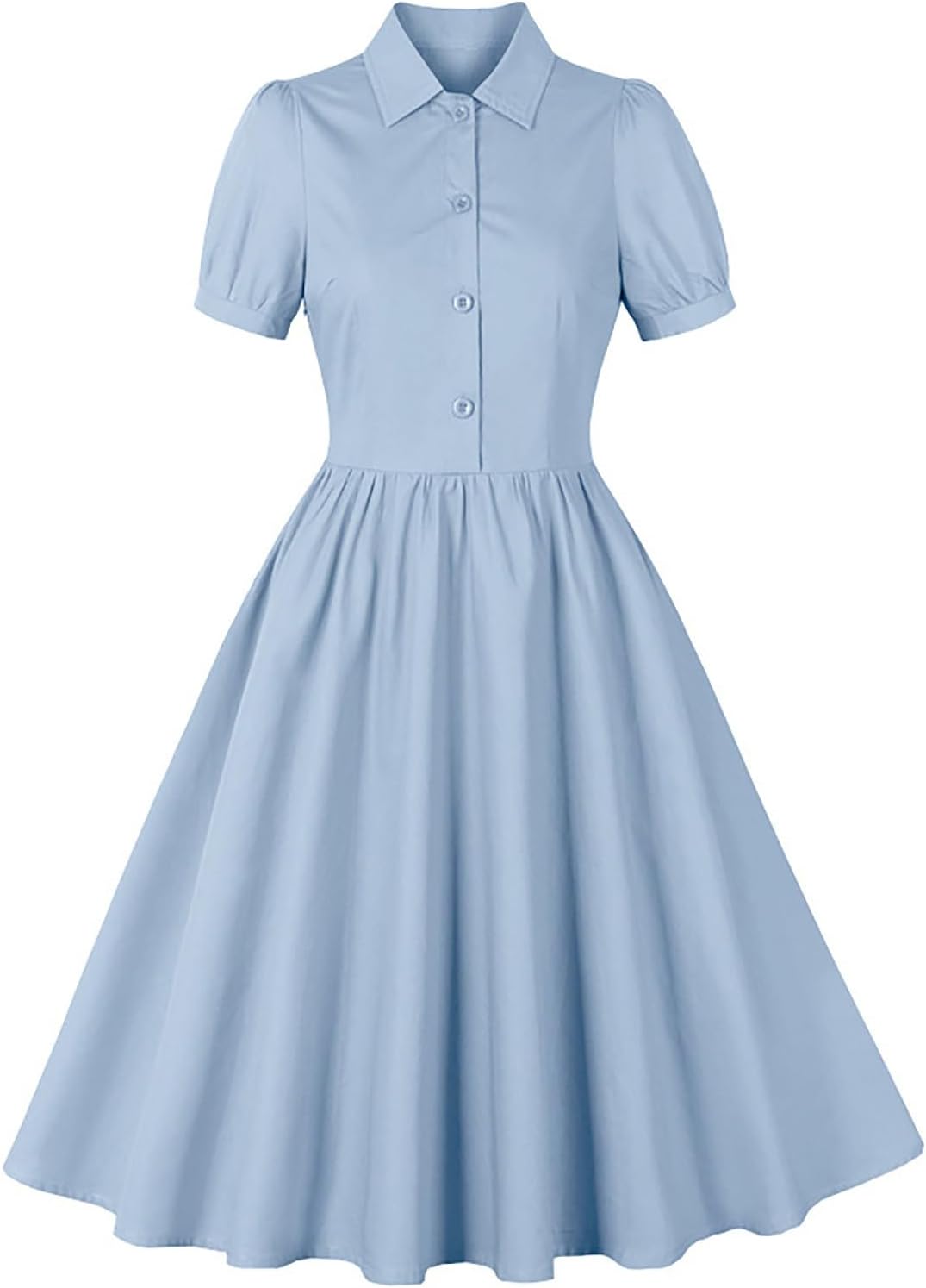 Women Lapel Short Sleeve Vintage Cocktail Swing Guam Ubuy