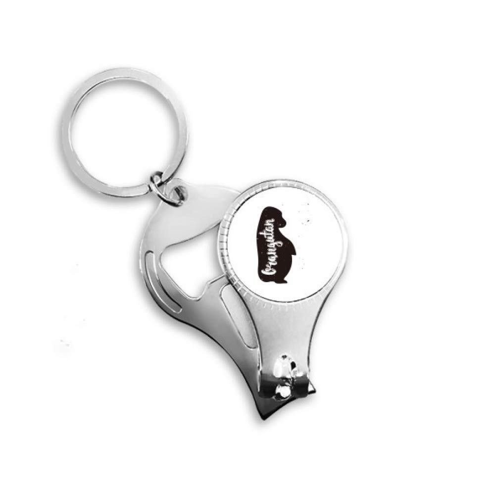 Porte-clés décapsuleur orangutan animal noir et blanc