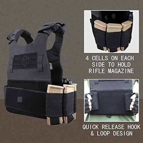 Mgflashforce Low Profile Tactical Vest For Men Military, Security Police Fbi Training Weighted Airsoft Vest #TOP5