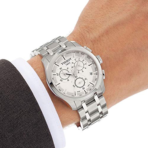 Image of Tissot Men's T035.617.11.031.00 Analog Couturier Stainless Steel Watch,Dial-Silver