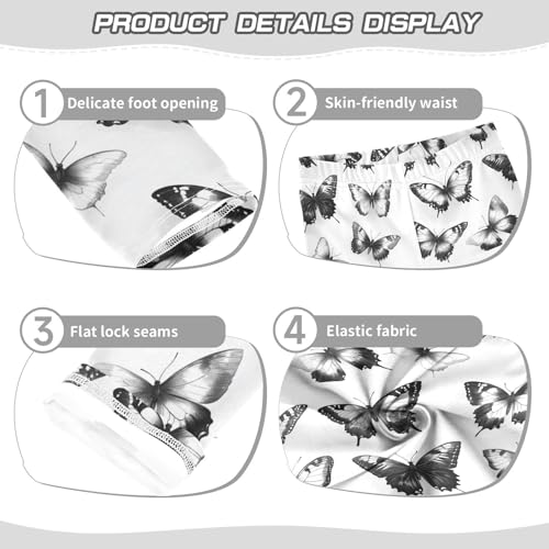 Black and White Butterflies Girls Leggings Kids Yoga Pants Dance Active Tights 4T3