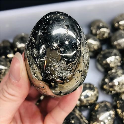 Œuf de quartz à reflets chalcopyrite pour sublimer une étagère ou un centre de table moderne - 2