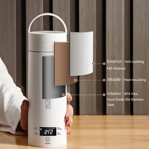 Hervidor eléctrico portátil HomeBeyond 1.1lb blanco miniatura 5