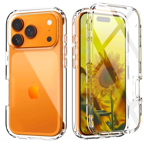 Coque iPhone Pro IDweel transparente rigide avec protection d'écran intégrée anti-choc