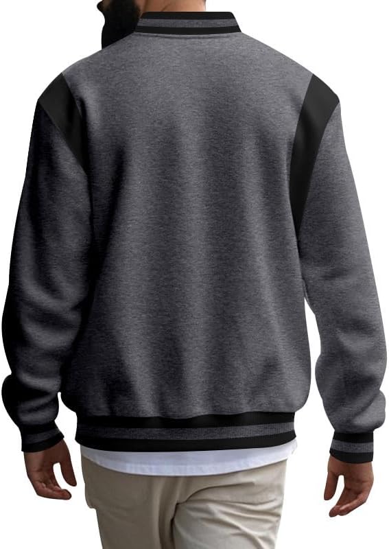 Men's West Coast Jacket - Fall Winter Cardigan Style Button Front Loose Baseball Coat for Vacation Daily Life - Image 5